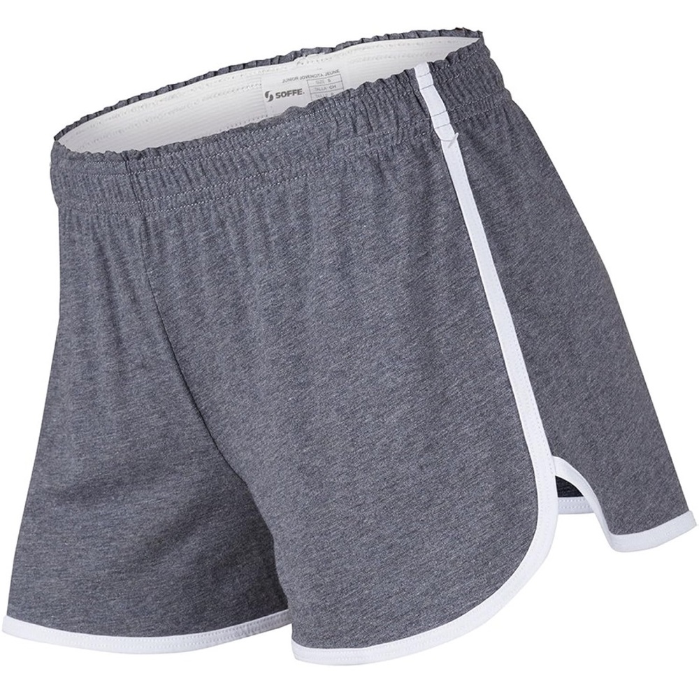 Soffe Women's Charcoal Athletic Shorts with White Trim